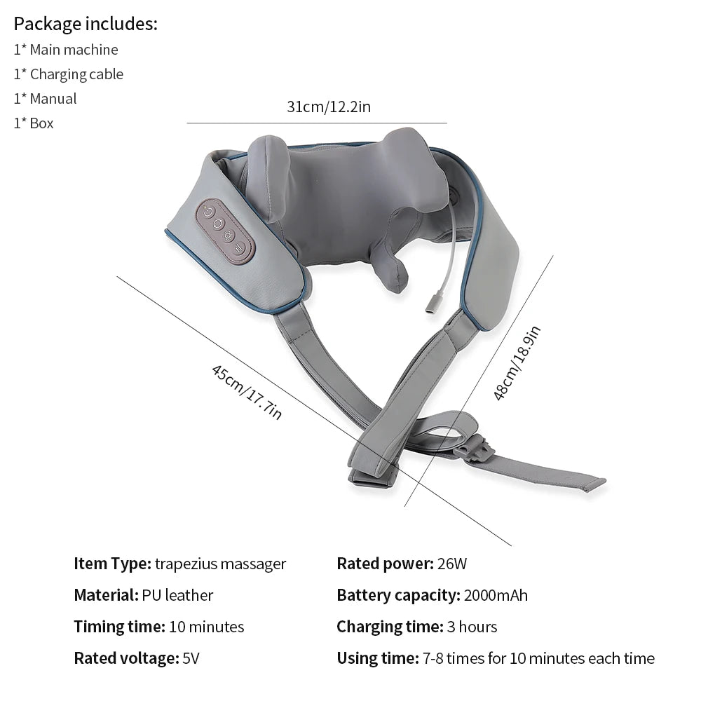 Wireless Neck and Back Massager | Deep Tissue Relaxation Therapy Relaxation Treatment Tidesmit