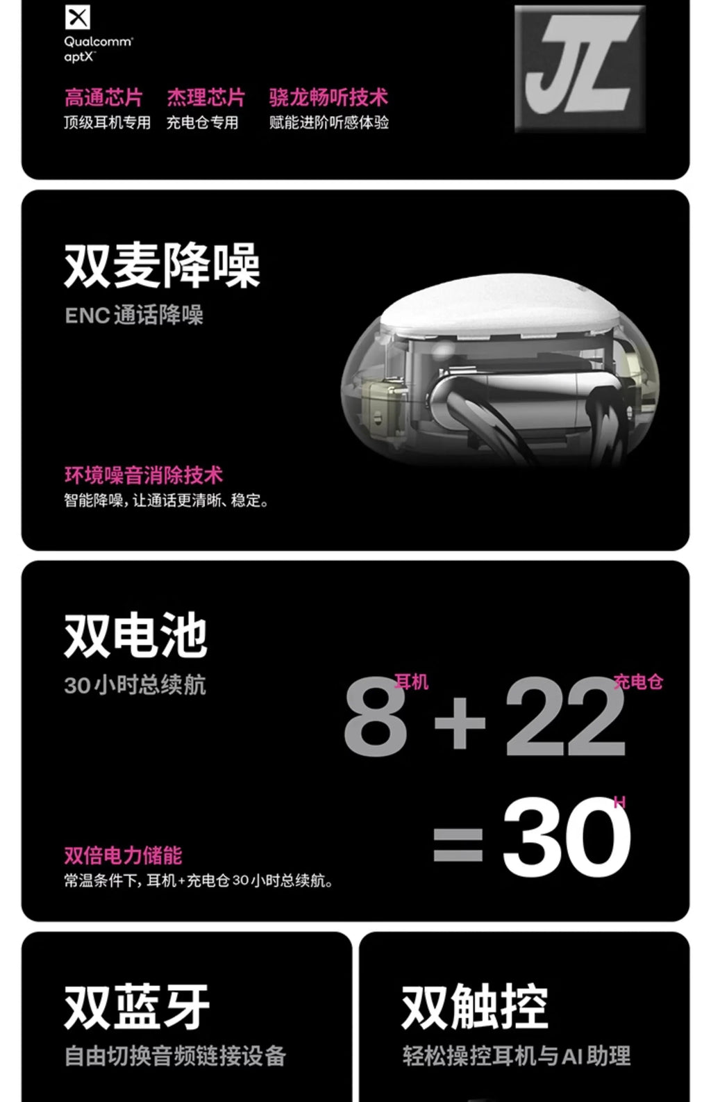 White Zircon Bluetooth Earphones - Tidesmit Wireless TWS 01 Tidesmit