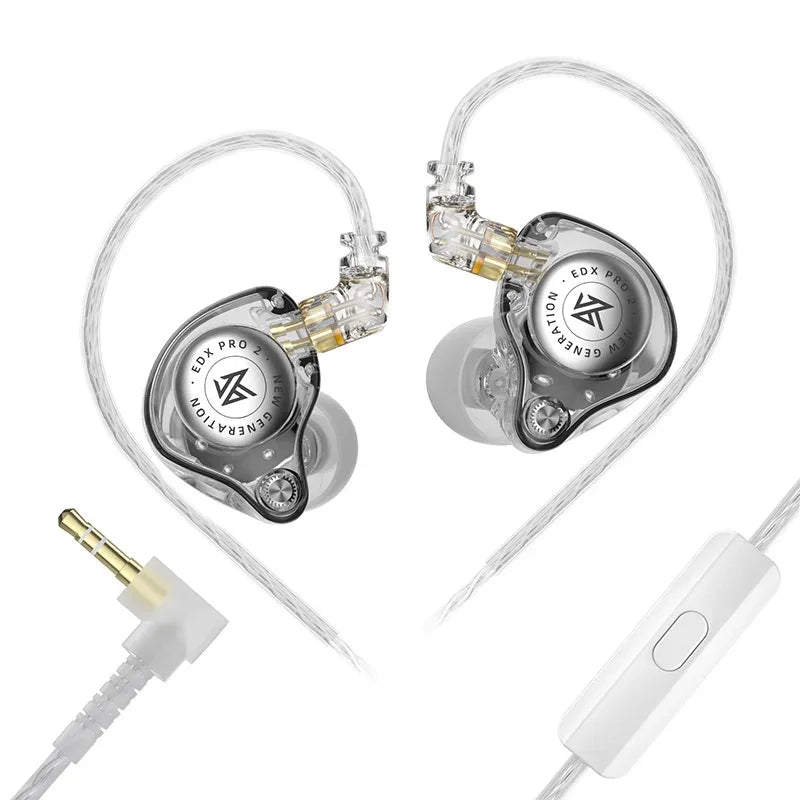 KZ EDX Pro 2 Hi-Fi Wired Earphones Dynamic Dual Drivers | Tidesmit Clear MIC 3.5MM Tidesmit