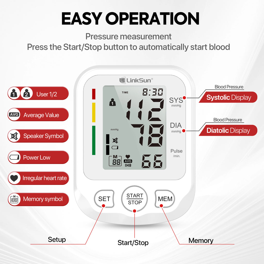 Blood Pressure Monitor 2005 Tensiometer Upper Arm Automatic Digital BP Measuring Device 2005-1 Pulse Heart Rate Monitor