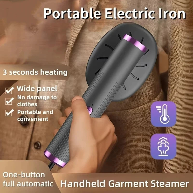 Tidesmit portable handheld garment steamer showing ergonomic handle and compact design for fast travel clothes ironing