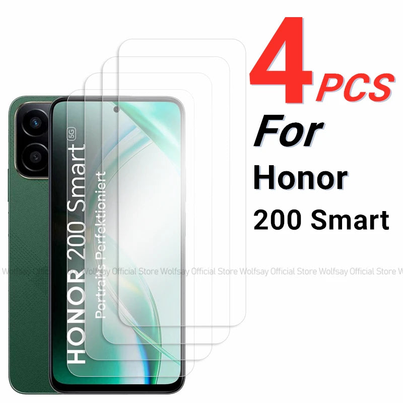 2/4PCS Screen Protector For Honor 200 Smart Tempered Glass Honor 200 Smart Full Glue Protector Phone Glass For Honor 200 Smart AE Tidesmit