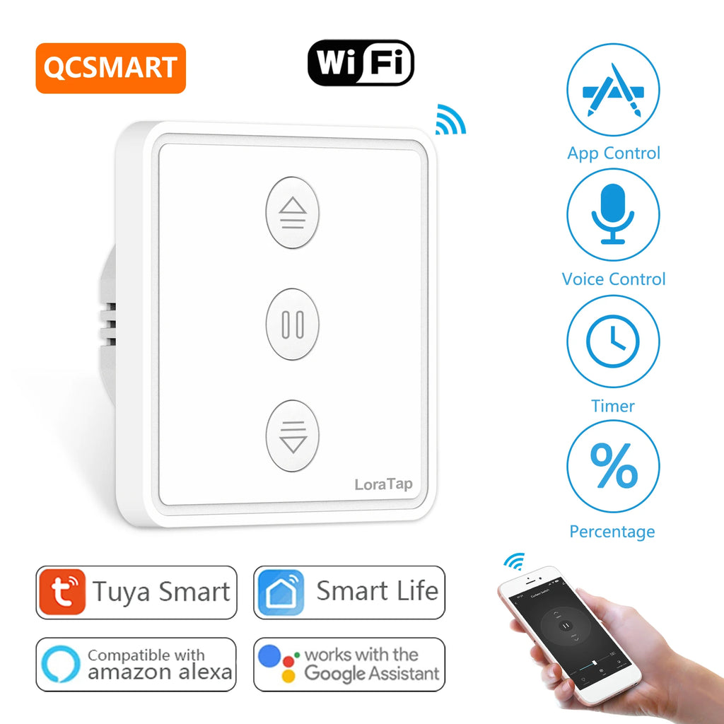 Smart Curtain Switch for Tuya Blinds with Precise Percentage Control Tidesmit