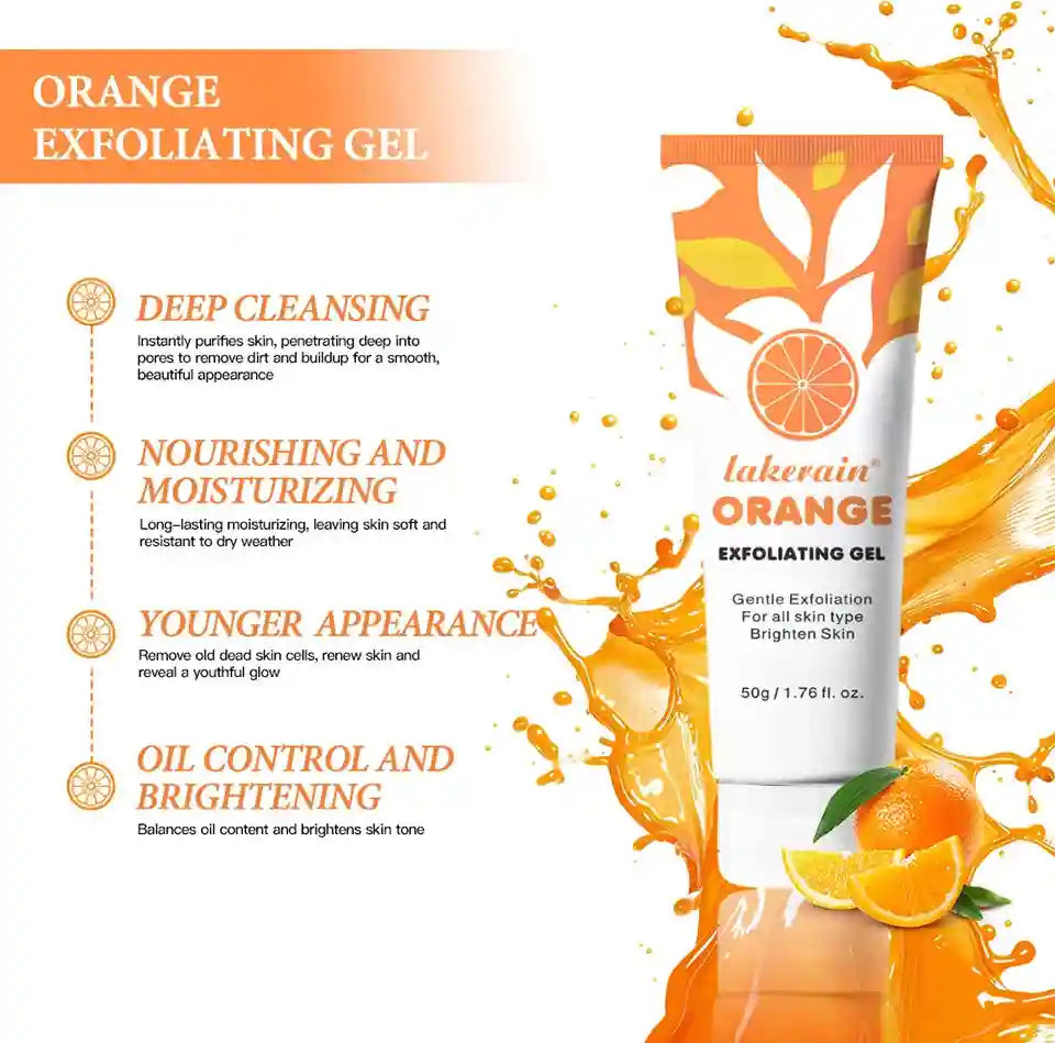 Orange Exfoliating Gel for Radiant Skin - Natural Brightening Treatment Scrubs Treatments Tidesmit