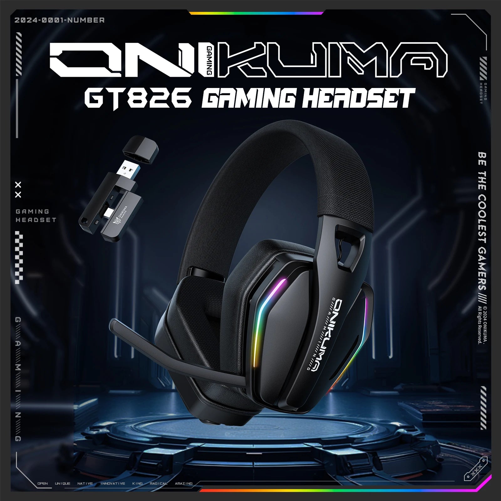 Tidesmit GT826 Wireless Over-Ear Gaming Headphones with Bluetooth 5.3 Tidesmit