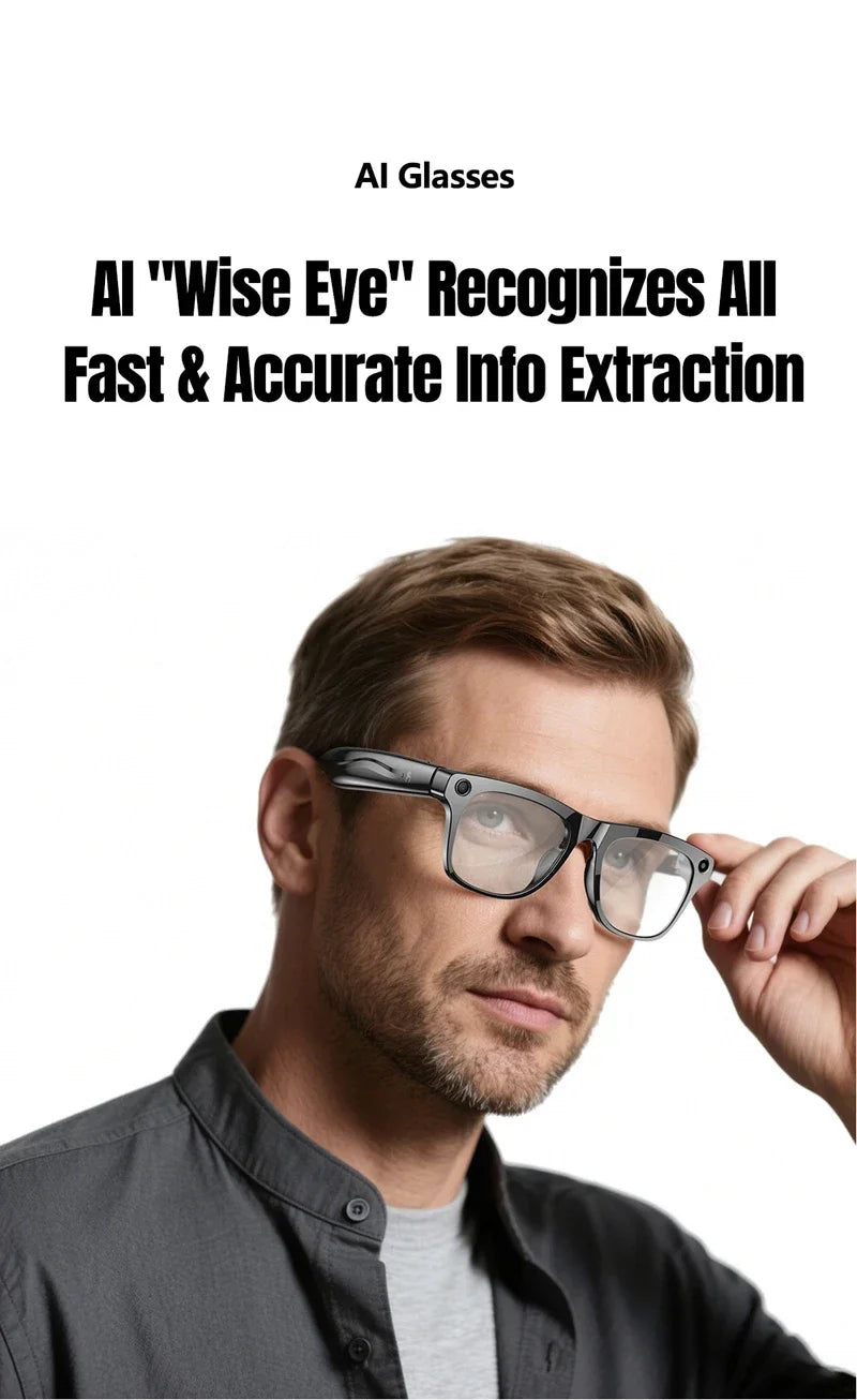 AI Smart Glasses with 100MP Camera & Spatial Audio - Tidesmit Tidesmit