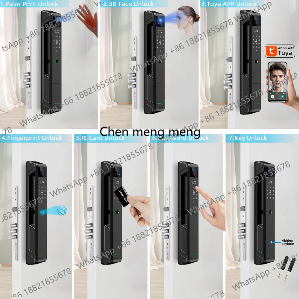 RAYKUBE 21-language Voice Camera Palm Vein Smart Fingerprint Lock Face Recognition Digital Lock With Video Call P85