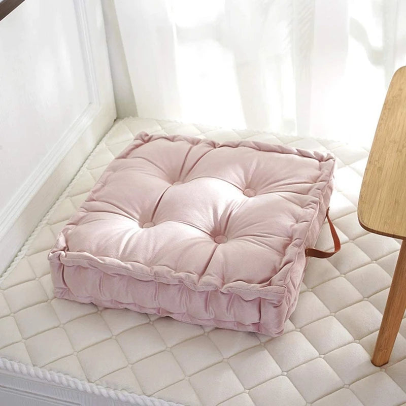 Square Thick Floor Seating Cushions Tufted Meditation Pillow Floor Pillow Seating with Carrying Handle Tatami Pad Christmas Gift