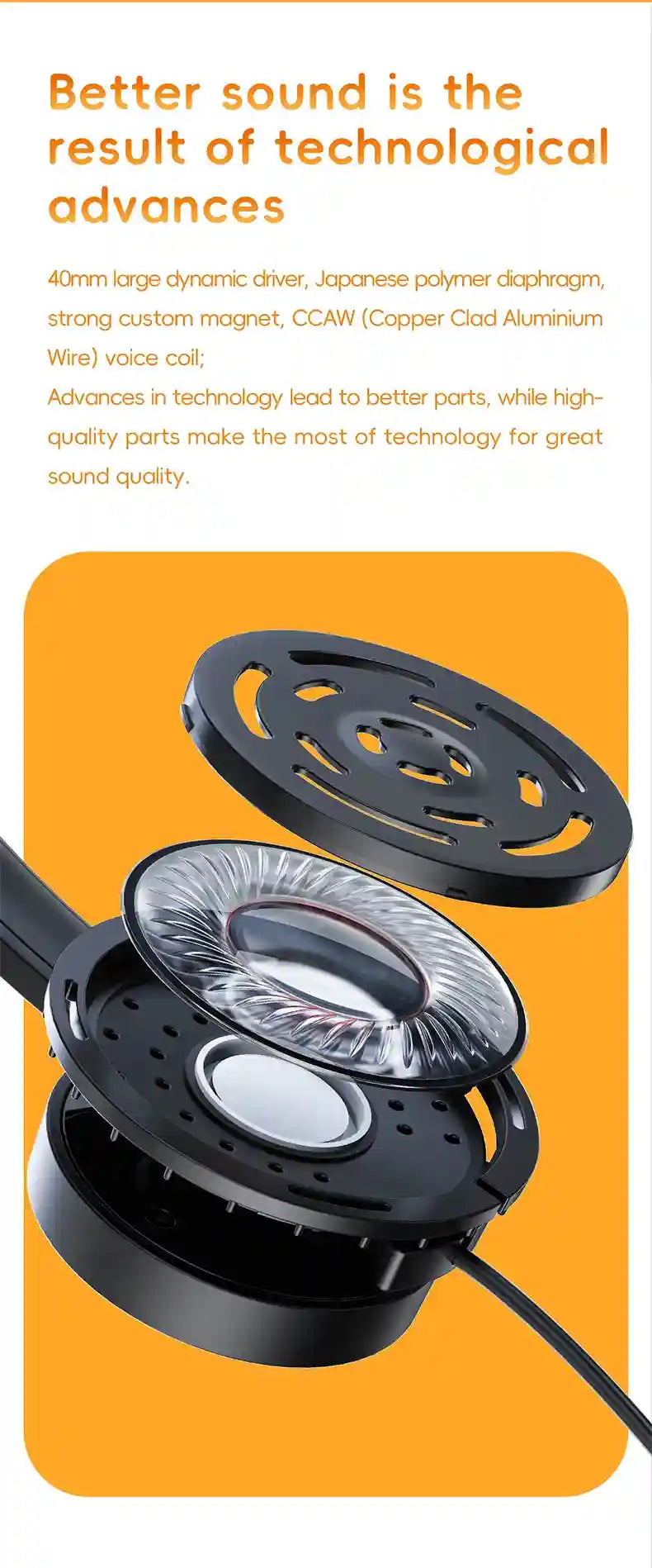 Wired On-Ear Headphones with Mic and 40mm Drivers - Tidesmit Tidesmit