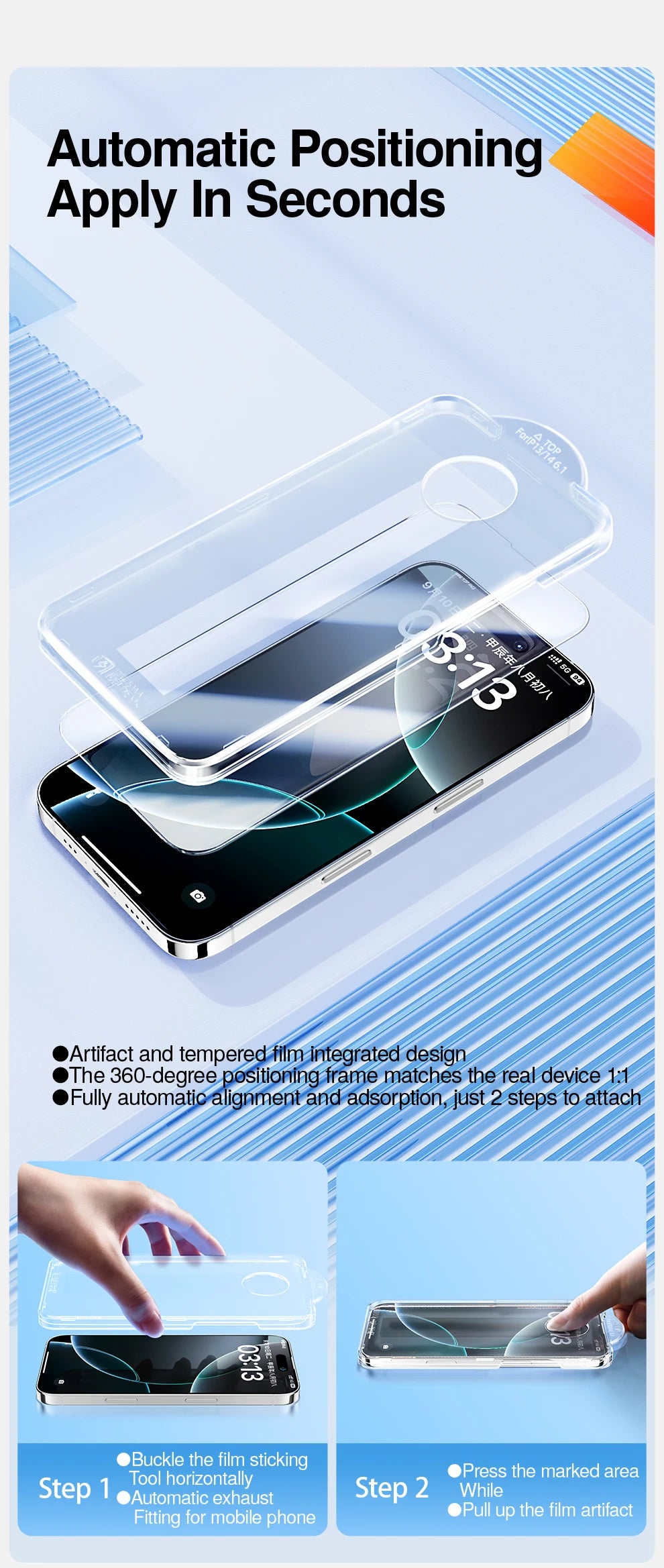 SmartDevil 1/2 PCS Dust-free Box Screen Protector for iPhone 17 Pro Max 17 Pro HD Tempered Glass Film for iPhone 17 Anti-scratch AE Tidesmit