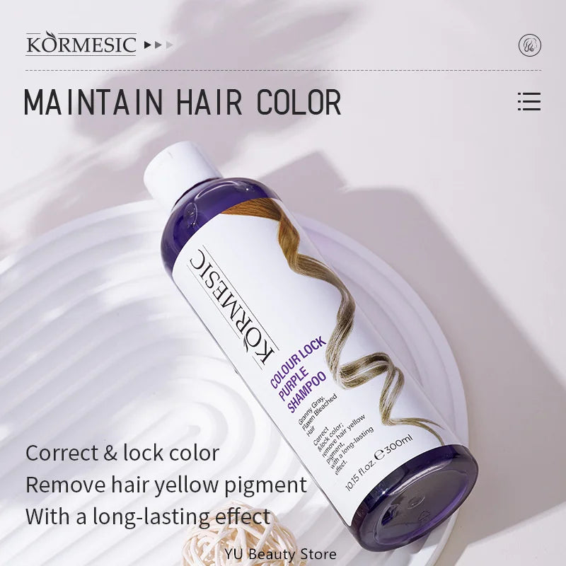 Professional Remove Yellow Shampoo Bleached Hair Anti-Yellow Lock-Color Shampoo Silver White Gray Smooth Shine Fluffy Hair Care