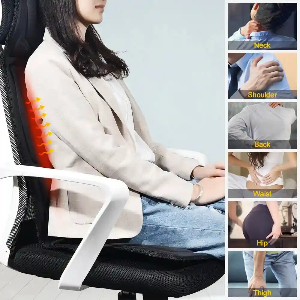 Massage Chair Pad with Heat and Vibration for Back Relief - Tidesmit Massage Roller Tidesmit