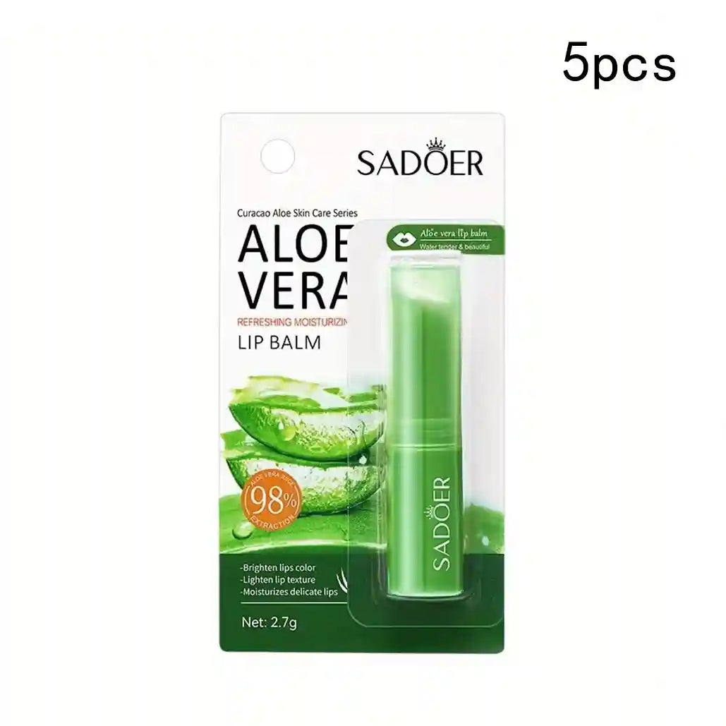 Aloe Vera Lip Balm for Hydrating Dry Lips - Cruelty-Free Lip Care Set Lip Care 5pcs Tidesmit