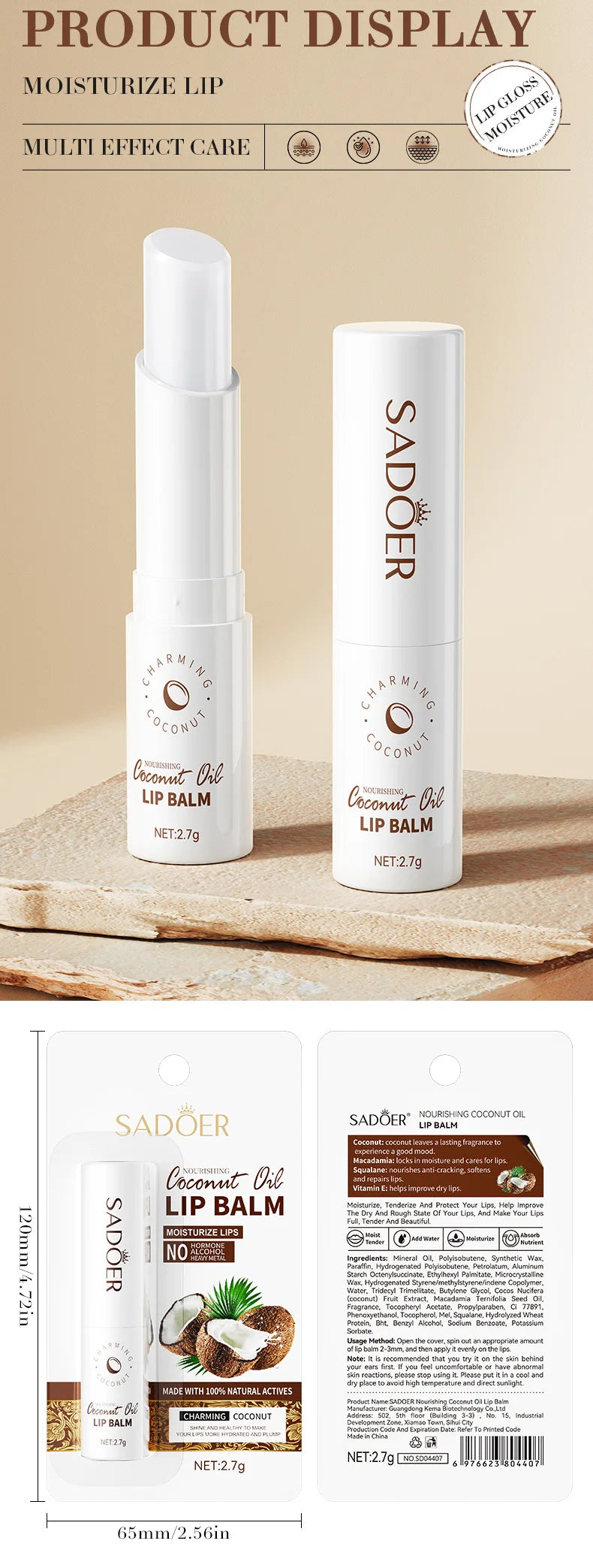 Moisturizing Lip Balm for Deep Hydration & Repair by Tidesmit Lip Care Tidesmit