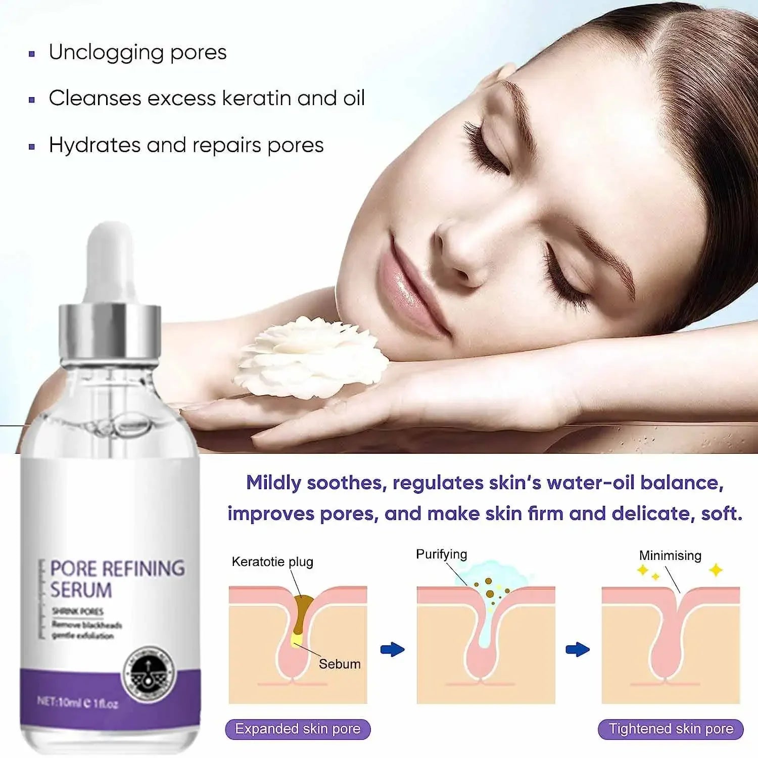 Pore Shrinking Serum for Face - Tightening Formula by Tidesmit Scrubs Treatments Tidesmit
