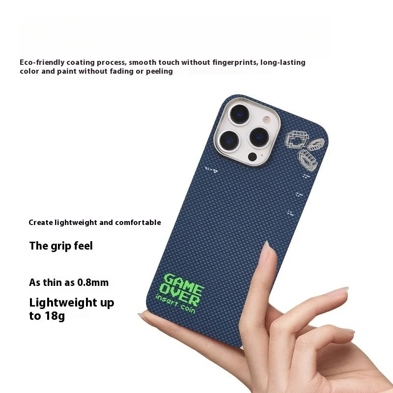 iPhone 16 Pro Max Carbon Fiber Magnetic Case | Military-Grade Blue Cover Tidesmit