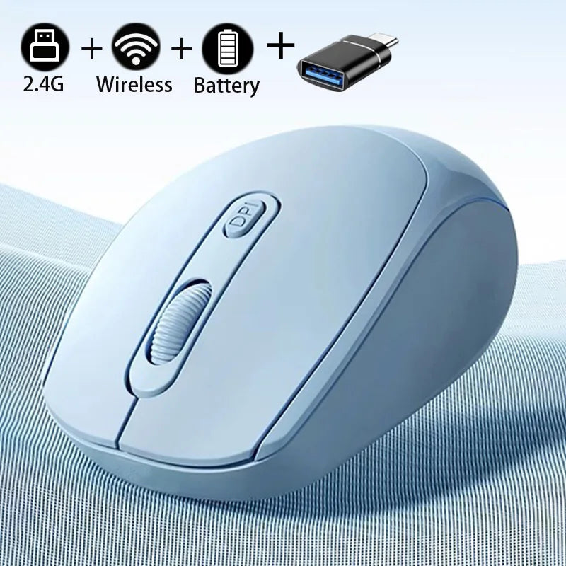Dual Mode Wireless Mouse Bluetooth-Compatible 2.4G Wireless Mouse Computer Mice for Windows 7/8/10 Mac iOS Android Laptop Tablet