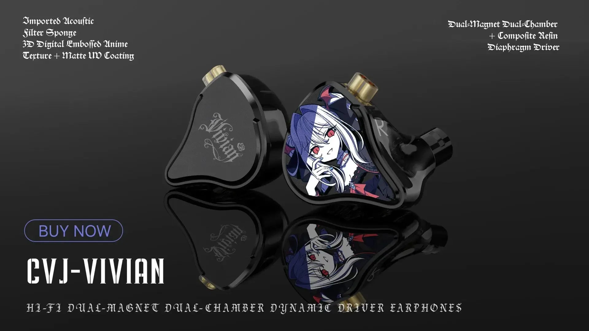 CVJ Mermaid 2 IEM Earphones | Dynamic Driver 2-Pin by Tidesmit Tidesmit