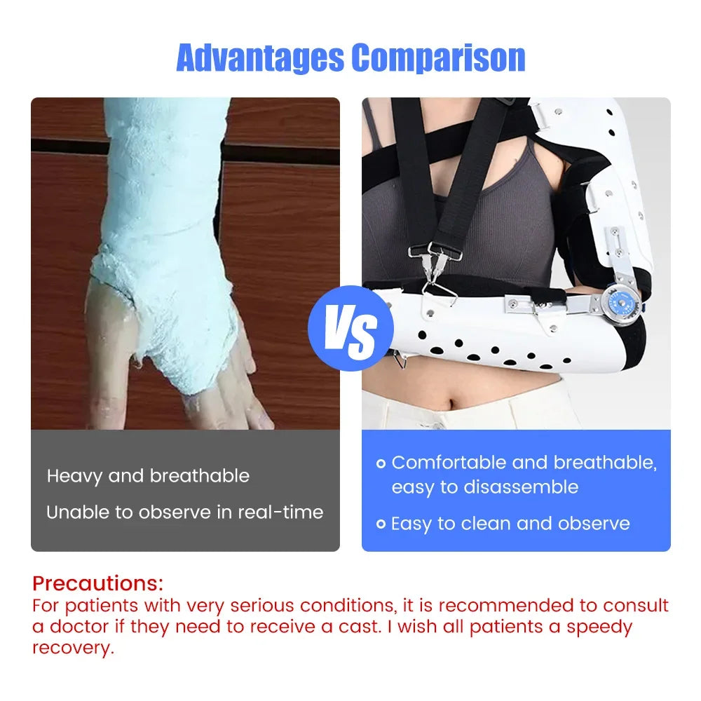 Hinged Elbow Arm Forearm Shoulder Brace Support Splint Orthosis Band Fixation Sling Immobilizer Strap Sleeve Arm Protector Guard