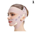 Pink double-deck V-line face slimming bandage strap for lifting, facial contouring, and double chin tightening.