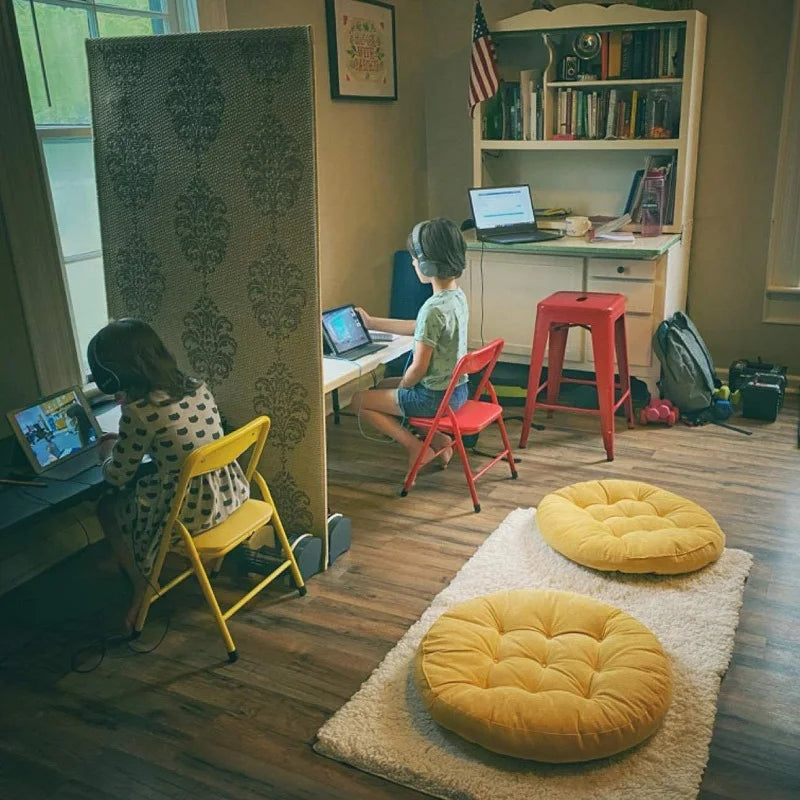Grey Floor Seat Cushion Pillow Round Large Pillows Seating for Adults Tufted Corduroy Floor Cushions for Living Room Tatami 방석