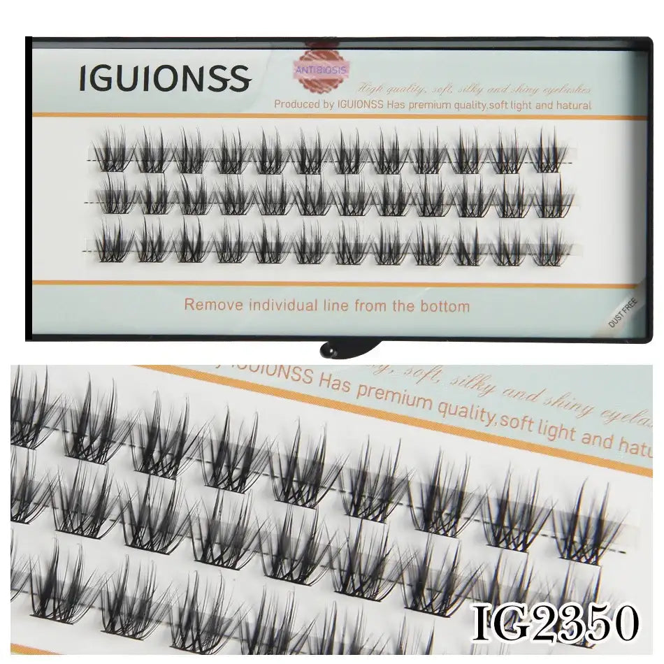 IGUIONSS Segmented False Eyelash Extension DIY Natural Individual Lash Makeup Tools Soft Easy to Operate Eyelashes False