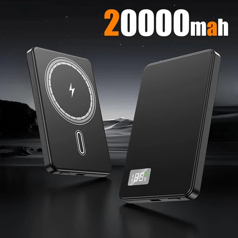 Magnetic Portable Charger 50000mAh - 22.5W Fast Charging Power Bank Black-20000mAh Tidesmit