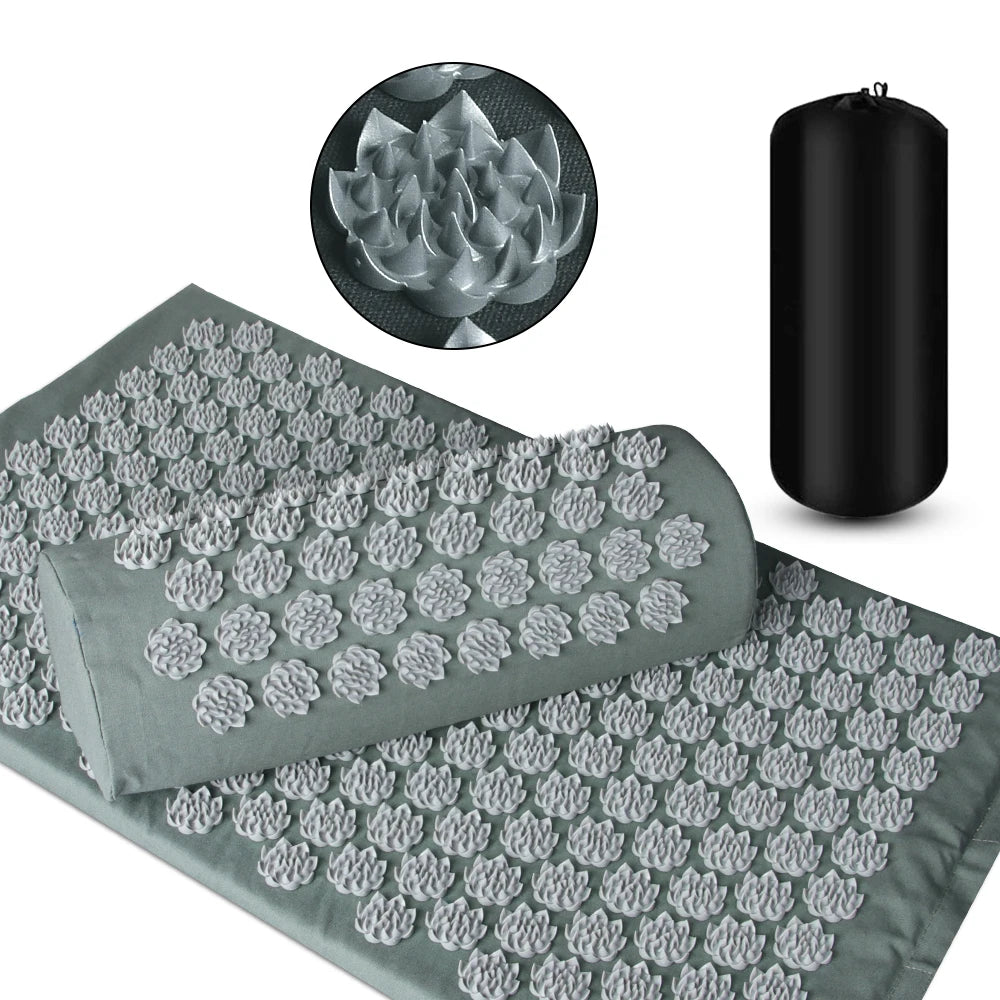 Acupressure Massage Mat Set for Back Pain Relief - 3PCS Lotus Series Massage Cushion Tidesmit