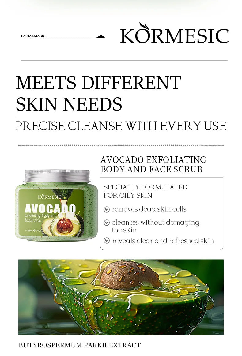 Avocado Facial Scrub & Moisturizing Cream - Natural Exfoliation Care Scrubs Treatments Tidesmit