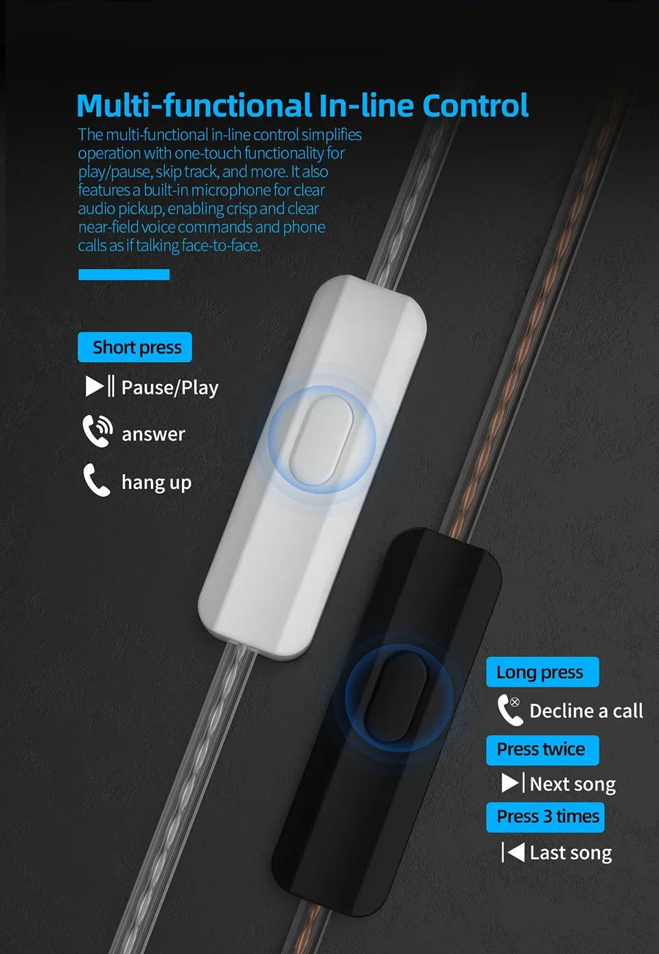Wired In-Ear Monitors Dynamic Driver Detachable Cable by Tidesmit Tidesmit