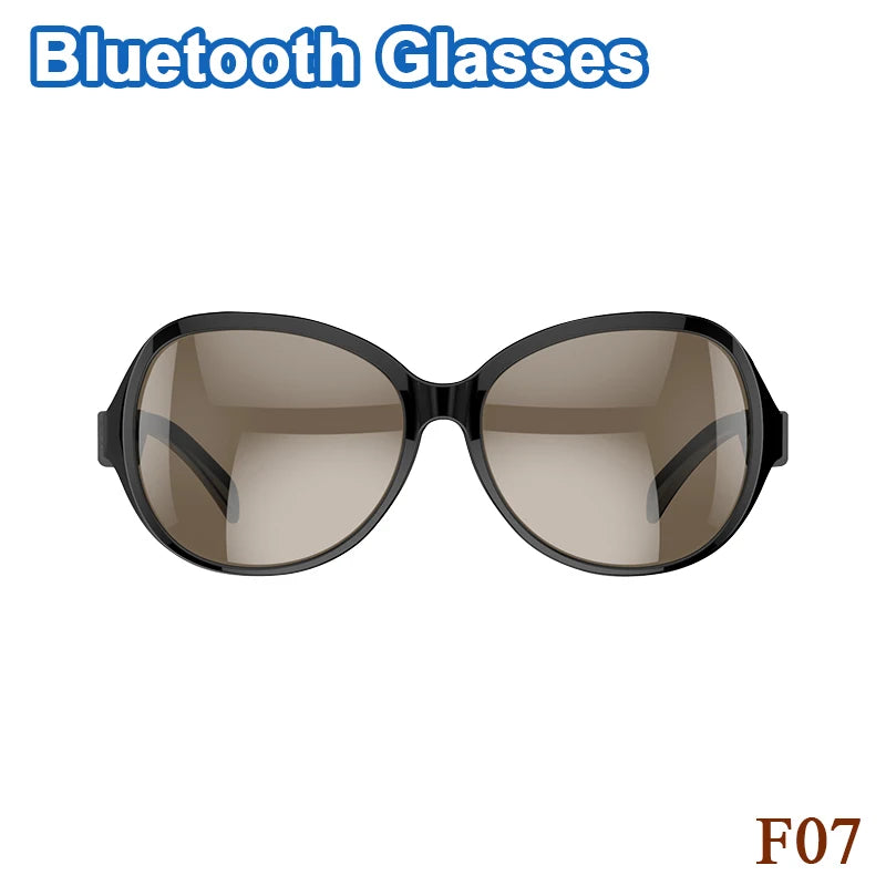 Smart Bluetooth Audio Sunglasses - Wireless Hands-Free Spatial Audio Black Black F07 Tidesmit