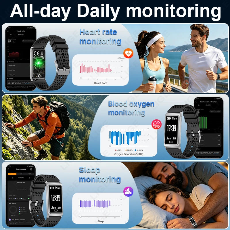 New Call Reminder Smart Watch Men Women Sports Fitness Tracker Smart Bracelet IPX8 Waterproof Heart Rate Sleep Monitor Pedometer