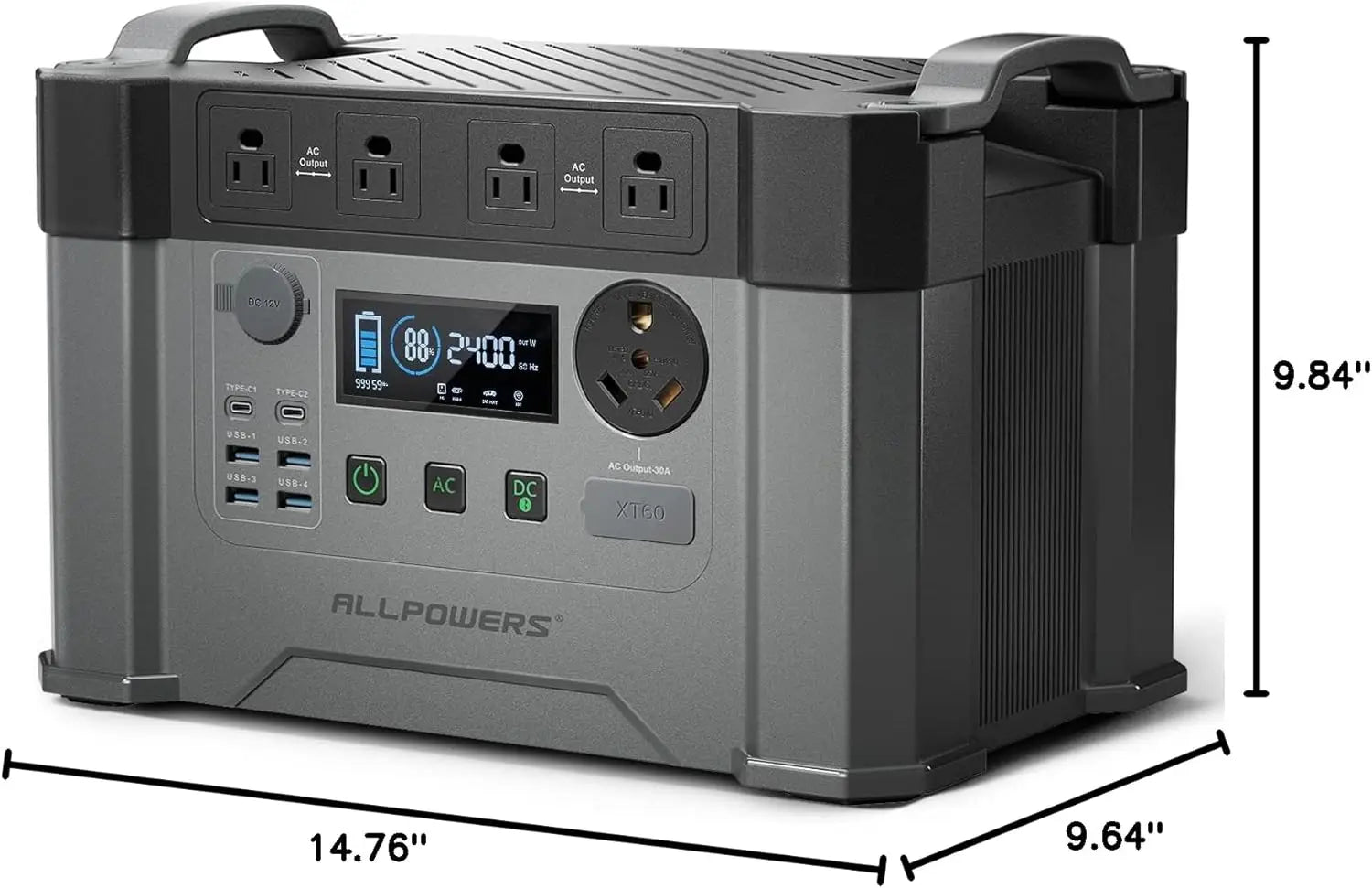 Tidesmit 2400W Portable Solar Generator | 1451Wh High Capacity Power Station Tidesmit