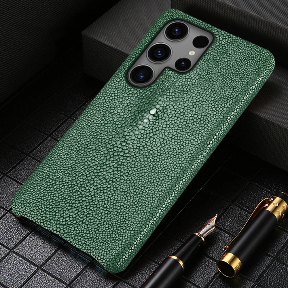 Stingray Leather Phone Case for Galaxy S24 S23 Ultra | Slim Drop Protection Tidesmit