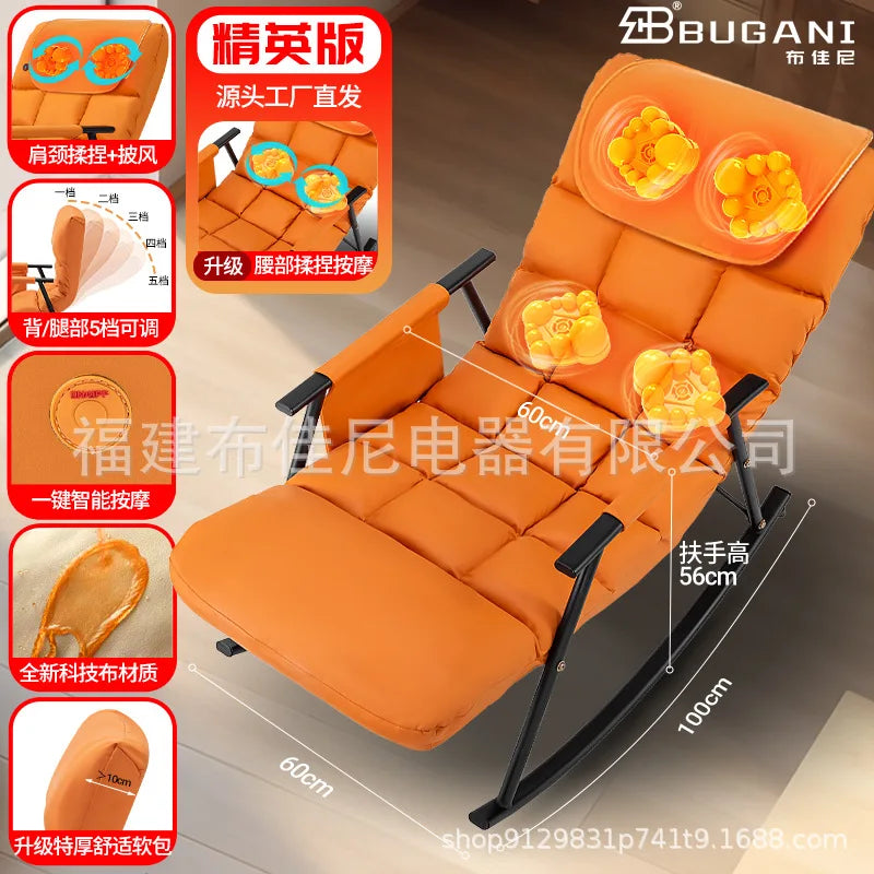 Massage Chair Rocking Recliner | Ergonomic Heated Seat – Orange & Ash Massage Chairs orange Tidesmit