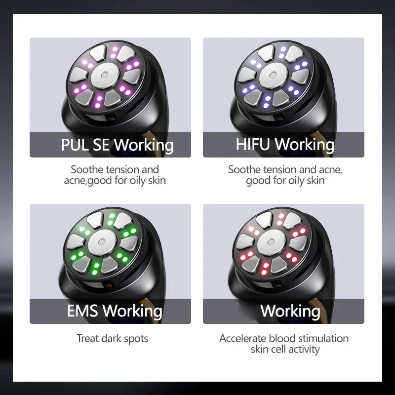 4-in-1 Mini HIFU Facial Massager with EMS and Ultrasound Technology Massage Cushion Tidesmit