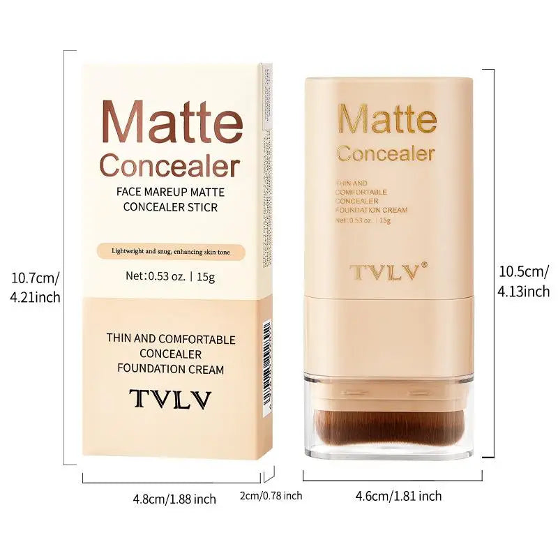 Tidesmit two-in-one double head foundation and matte concealer stick for smooth full coverage face makeup