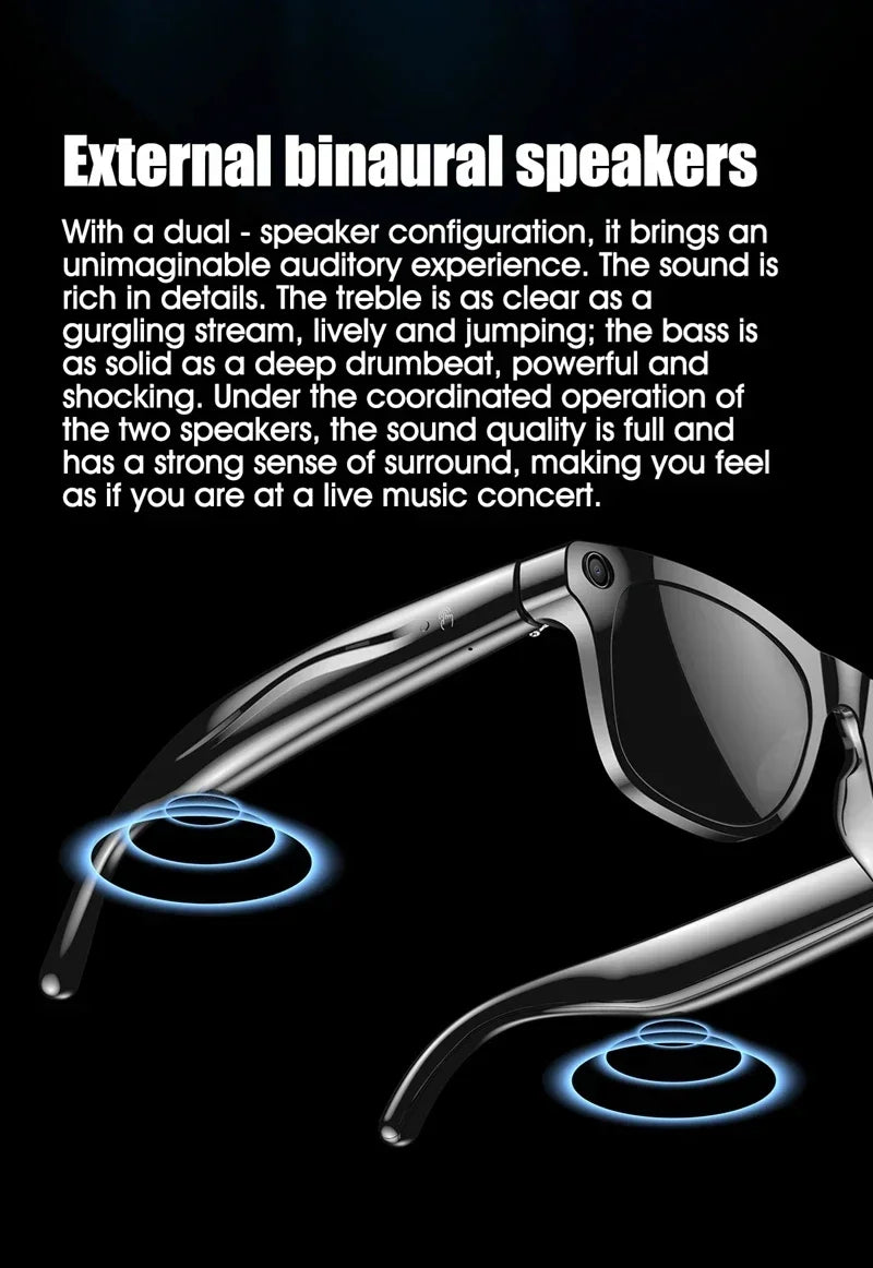 Smart Glasses AI Camera with Bluetooth Audio and Voice Translation Tidesmit