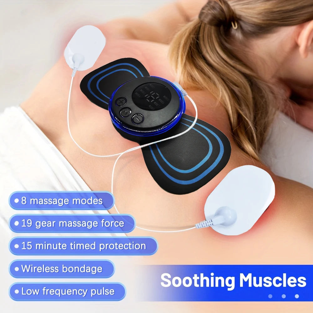 Portable Neck Massager with Remote - 8 Pulse Modes for Stress Relief Relaxation Treatment Tidesmit