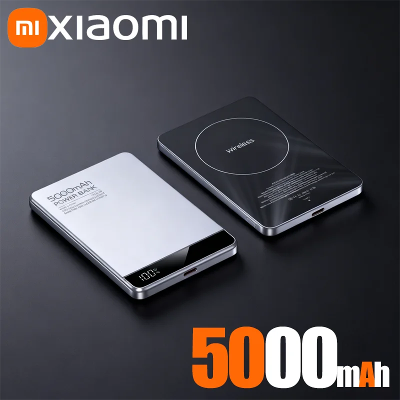 Magnetic Wireless Power Bank 10000mAh Portable Charger by Tidesmit Grey 5000mAH Tidesmit
