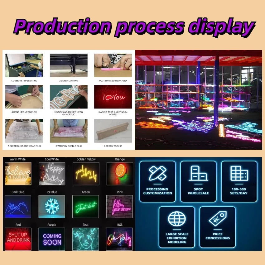 Custom LED Neon Sign for Business Logo - Durable Personalized Acrylic Sign Tidesmit