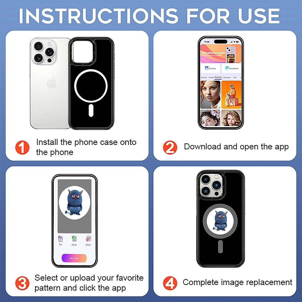 E-ink Phone Case for iPhone 16 Pro Max with MagSafe DIY Custom Display Tidesmit