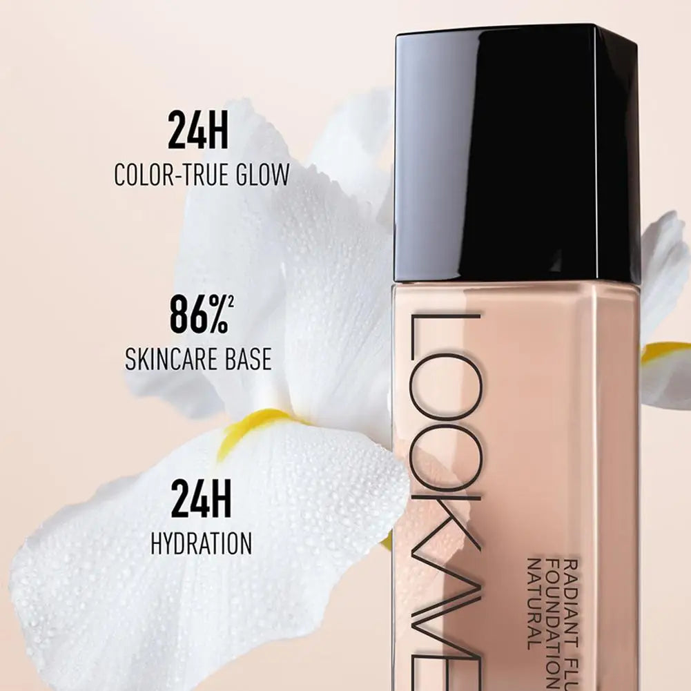 Tidesmit long lasting full coverage matte liquid foundation texture close-up for flawless face makeup base