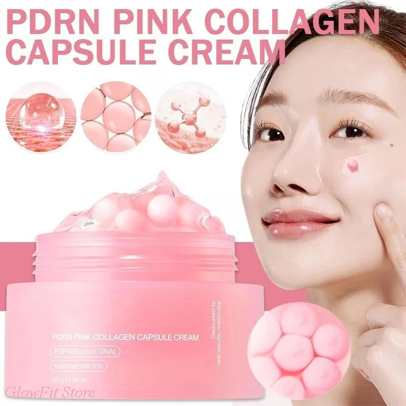 PDRN Collagen Capsule Cream Face Moisturizer Lightweight Cream With Niacinamide For Uneven Skin Tone Korean Skin Care