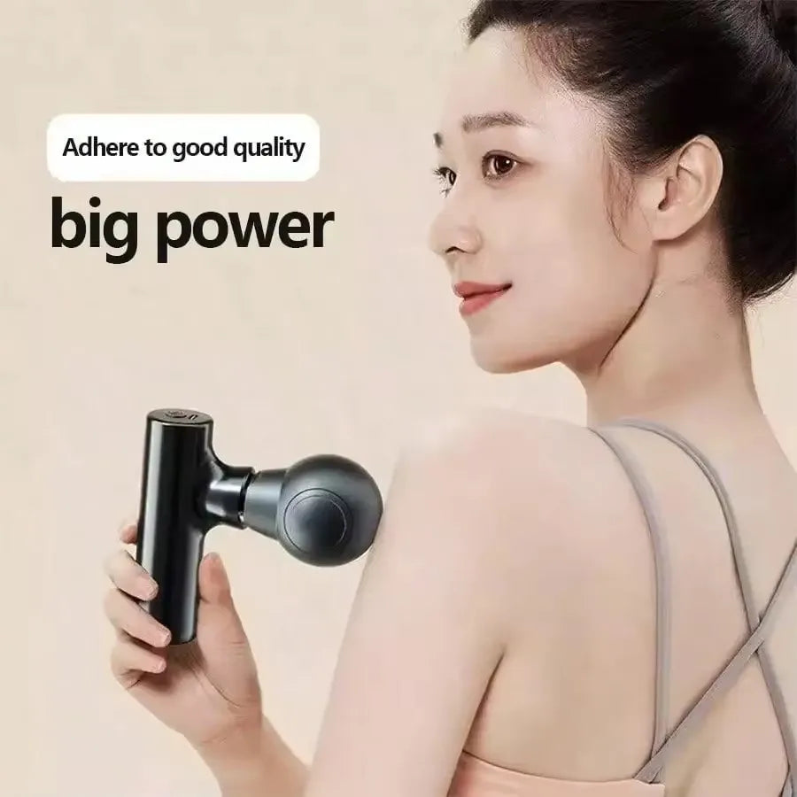 Deep Tissue Massage Gun - Compact Percussive Therapy Tool (Black) Fascia Gun Tidesmit