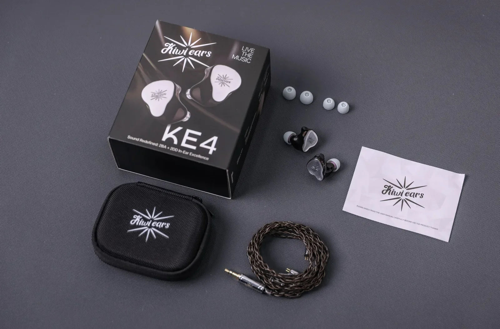 Kiwi Ears KE4 Hybrid IEMs: 2DD+2BA Wired Earphones | Tidesmit Tidesmit