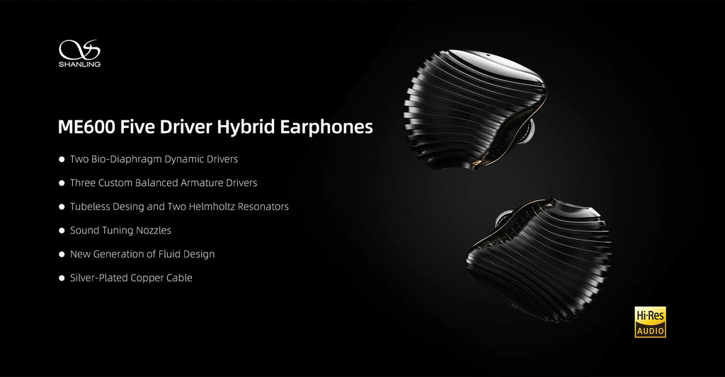 Shanling ME600 In-Ear Monitors 5 Driver Hybrid Audio | Tidesmit Tidesmit