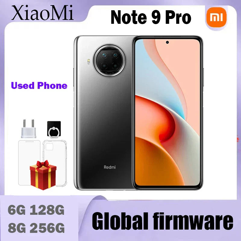 Xiaomi Global Firmware Redmi Note 9 Pro 5G Smartphone 108MP 4820mAh Qualcomm Snapdragon 750G 6.67-inch 33W used phone Tidesmit
