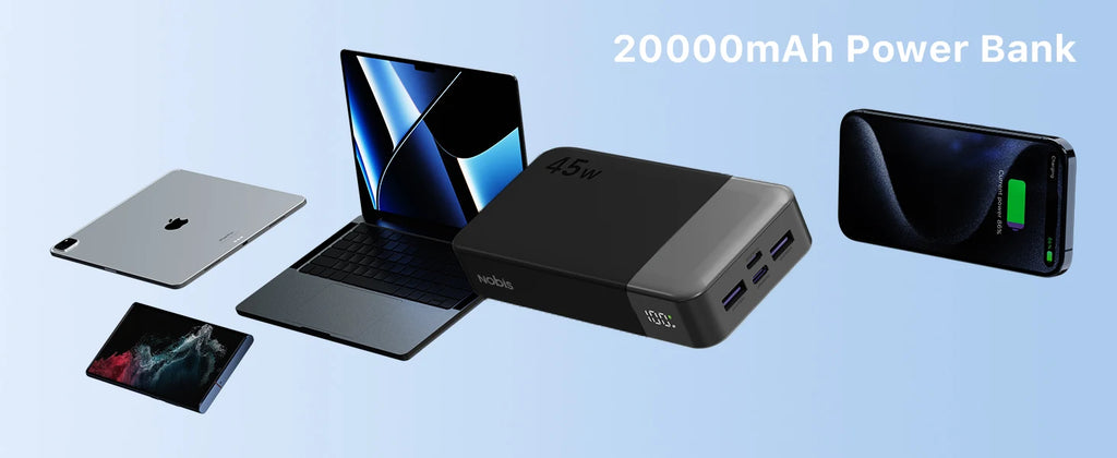 20000mAh Portable Charger - 45W USB-C Fast Charging Power Bank Tidesmit