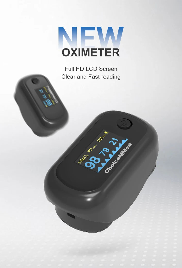 ChoiceMMed Portable Medical Finger Pulse Oximeter Blood Oxygen Saturation Meter Heart Rate SpO2 PR LCD Oximetro De Dedo Monitor